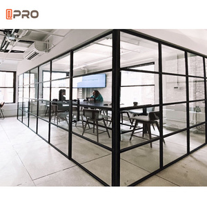 2023 hot sell movable sound proof office partition panels 108mm Soundproof fireproof glass wall seperation wall office partition