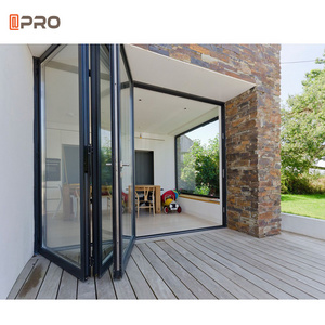 APRO CSAus certification factory price heat insulation system double triple glazed aluminium sliding folding doors