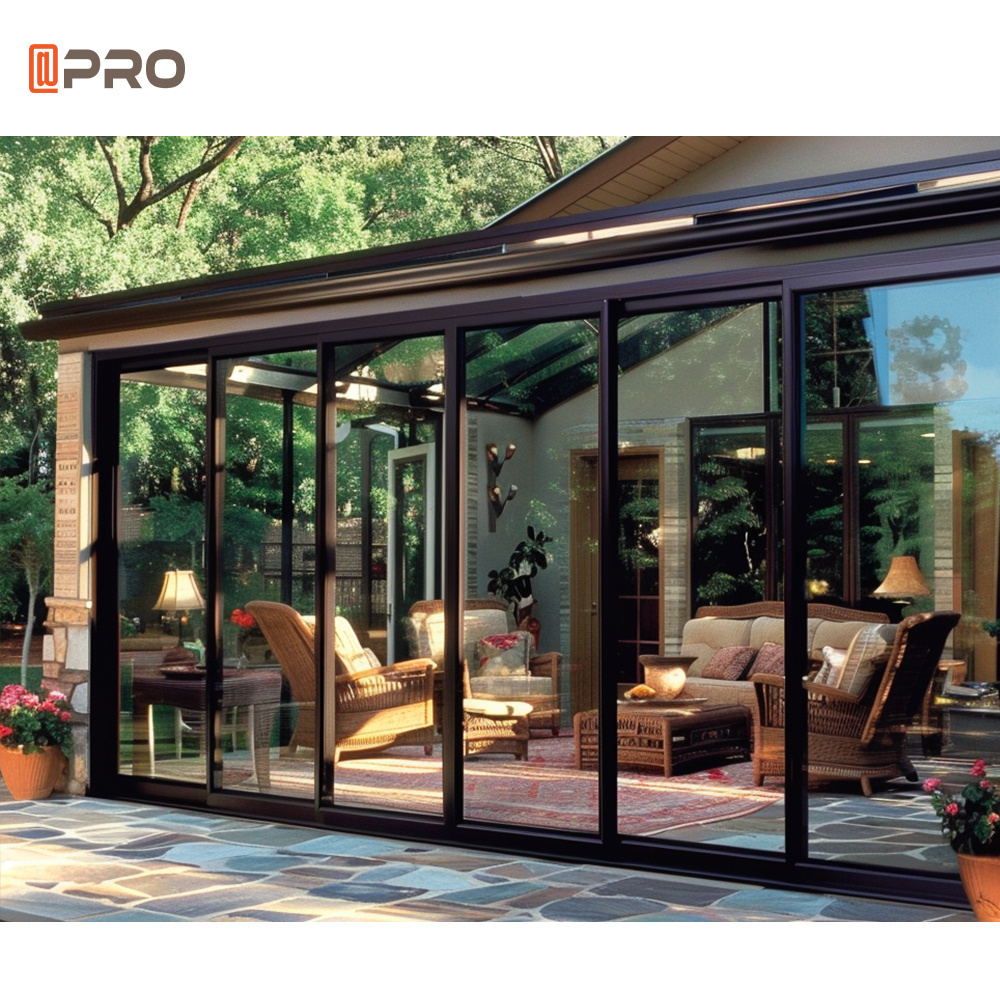 latest Modern prefabricated glass house glass garden house windows and doors Outdoor glass sunroom sunshade house