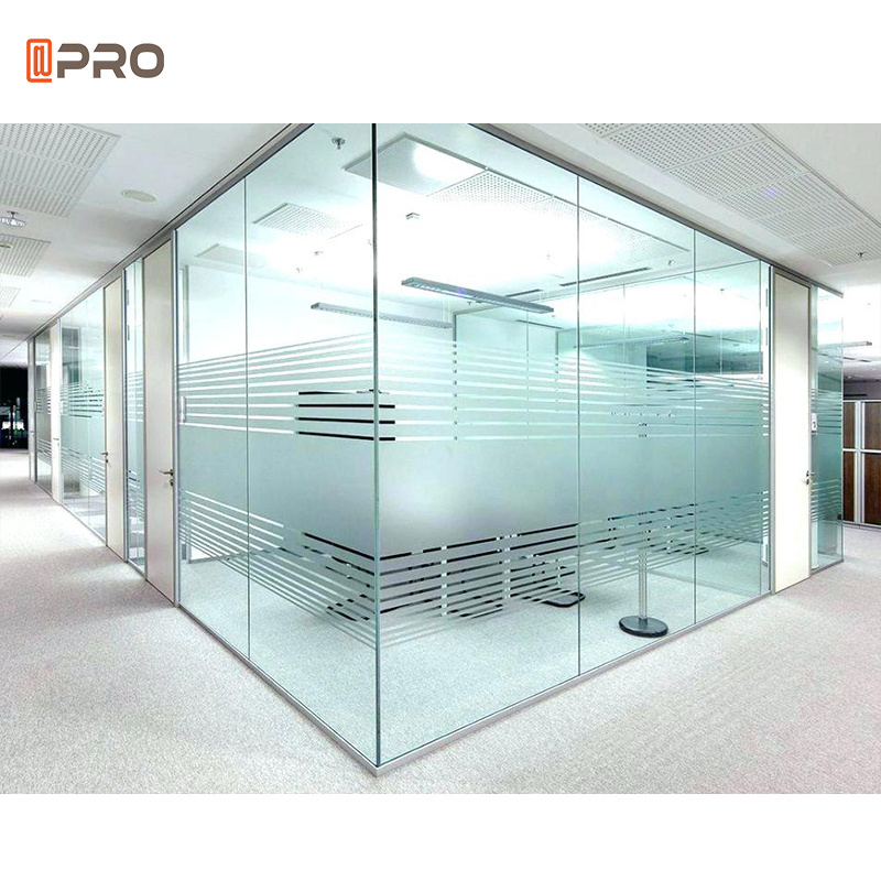 hot sell building Full glass tempered clear glass office partitions frosted glass wall partition Mobile office partition wall