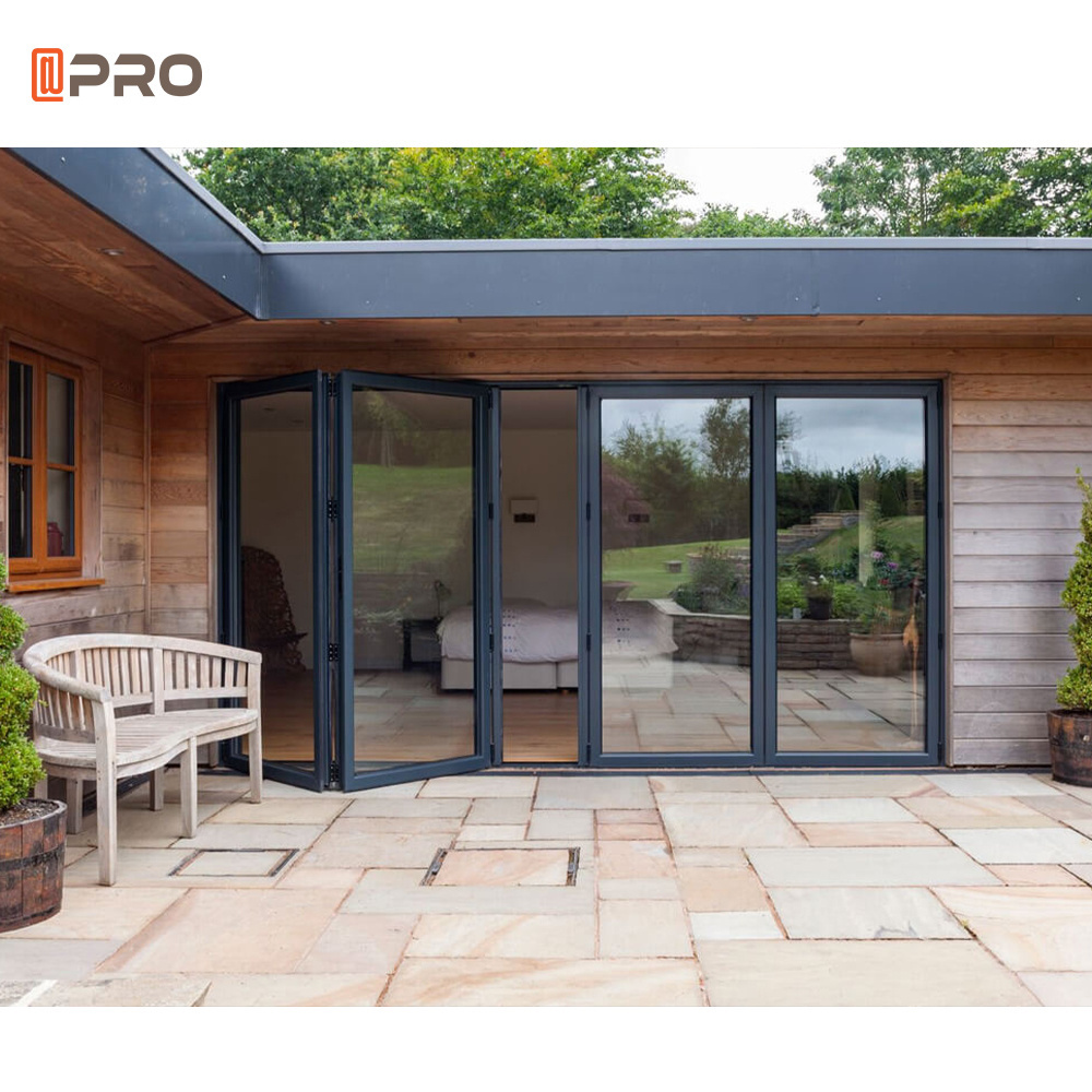 APRO CSAus certification factory price heat insulation system double triple glazed aluminium sliding folding doors