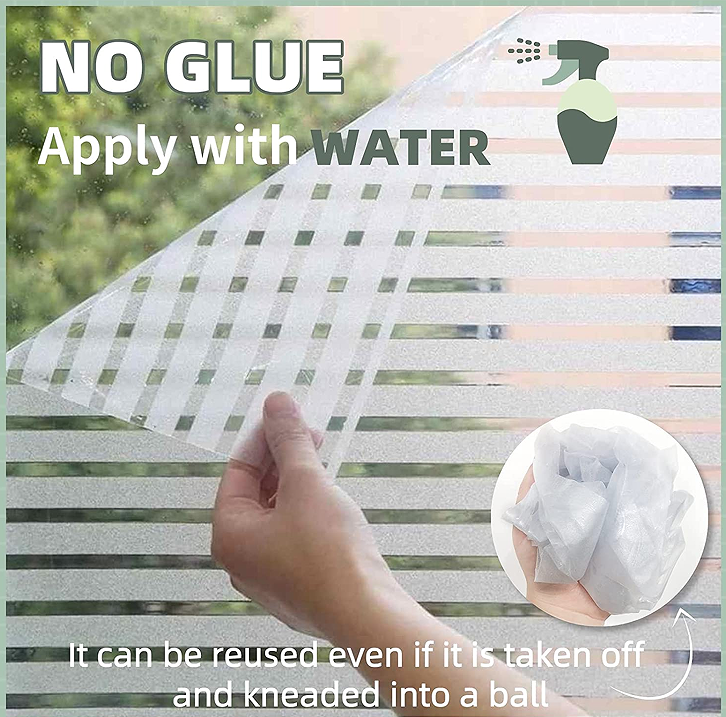 Self Adhesive Frosted Privacy Window Glass Film Frosted Glass Sticker Building Window Film