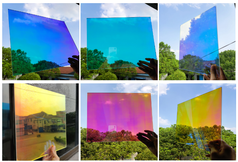 Color changing rainbow effect window tint film iridescent glass tint film dichroic sticker 1.38*30m