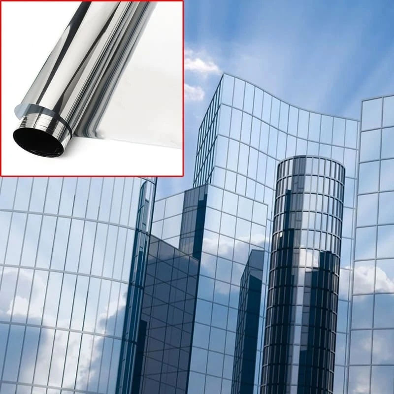 Silver mirror reflective building window film building one way mirror reflective window film glass foil