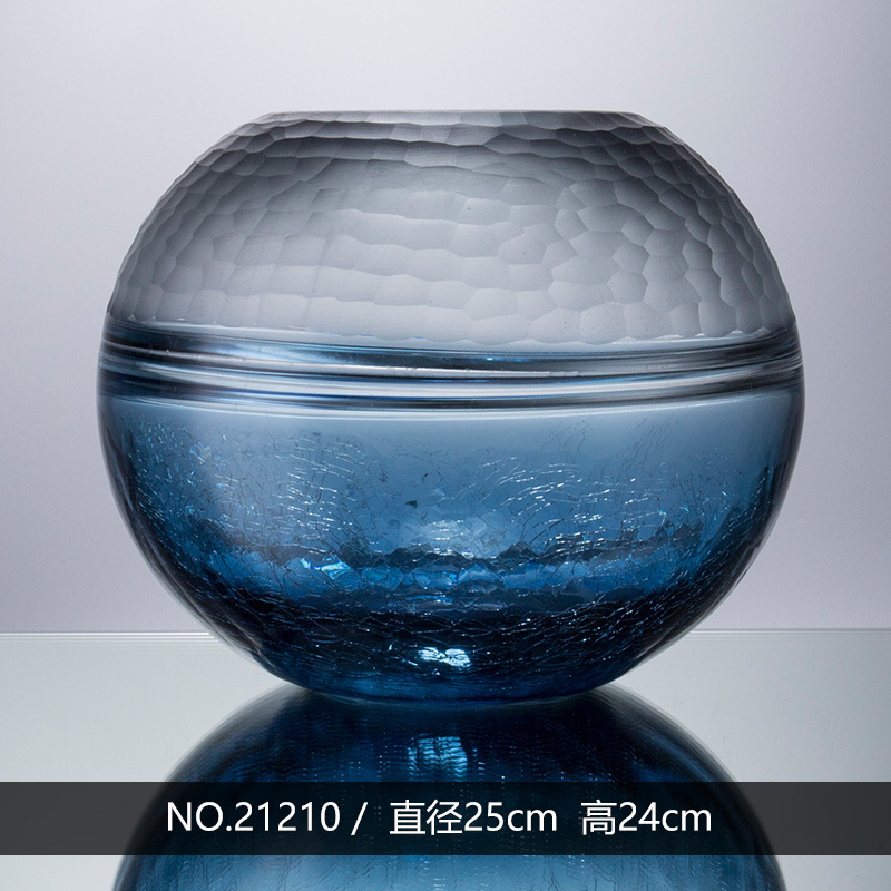 Nordic Glass Jars Containers Flower Decorative Vase Home Decoration Blue Glass Vase