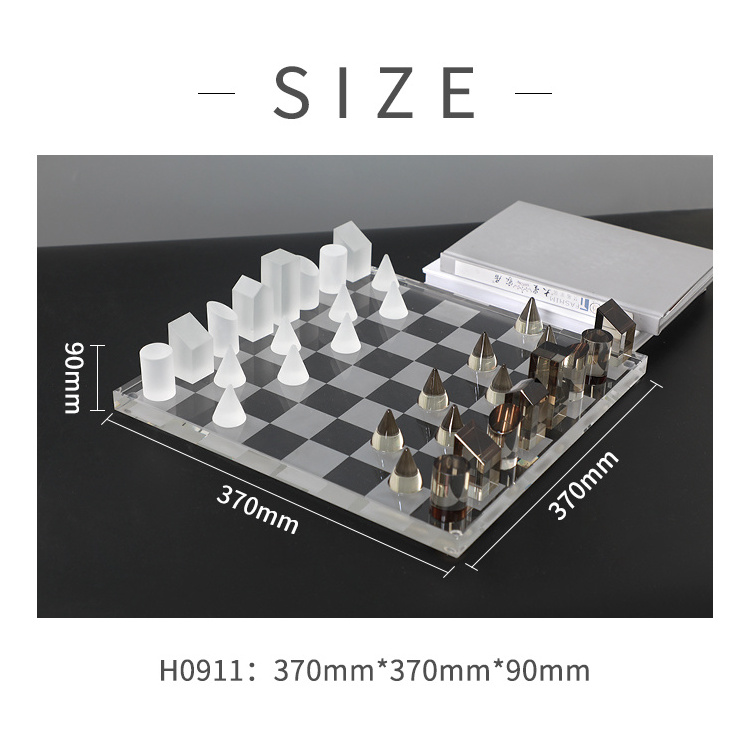 Wholesale Nordic Style crystal Chess Board Chess Set Luxury Home Decor for living room