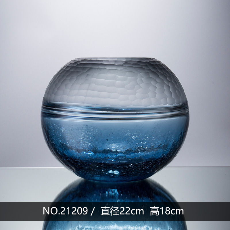 Nordic Glass Jars Containers Flower Decorative Vase Home Decoration Blue Glass Vase