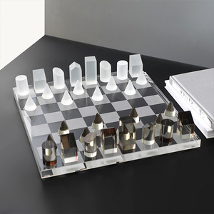 Wholesale Nordic Style crystal Chess Board Chess Set Luxury Home Decor for living room