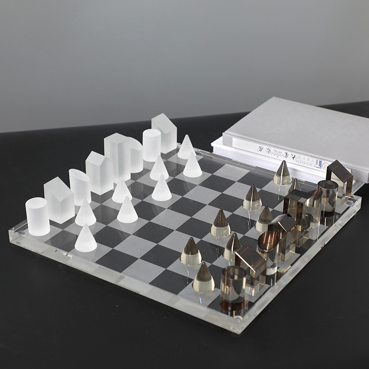 Wholesale Nordic Style crystal Chess Board Chess Set Luxury Home Decor for living room