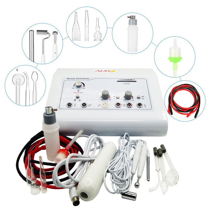 Au-303A Vacuum Galvanic Beauty Machine 4 in 1 Facial Machine High Frequency Portable Facial Enhance Machine