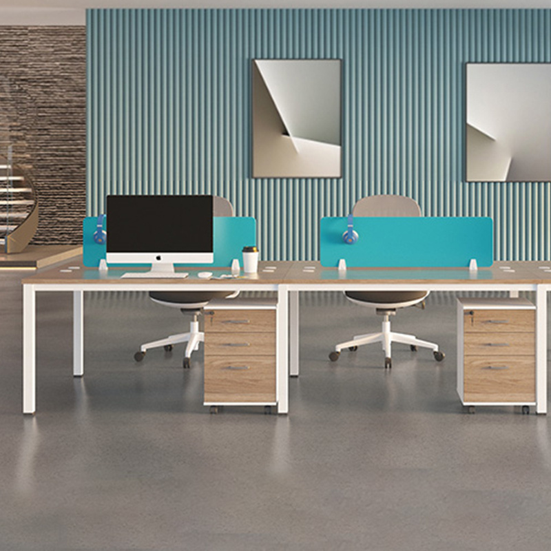 Factory Wholesale 4 Person Open Office Workstation Wooden Desk Call Center Office Cubicle