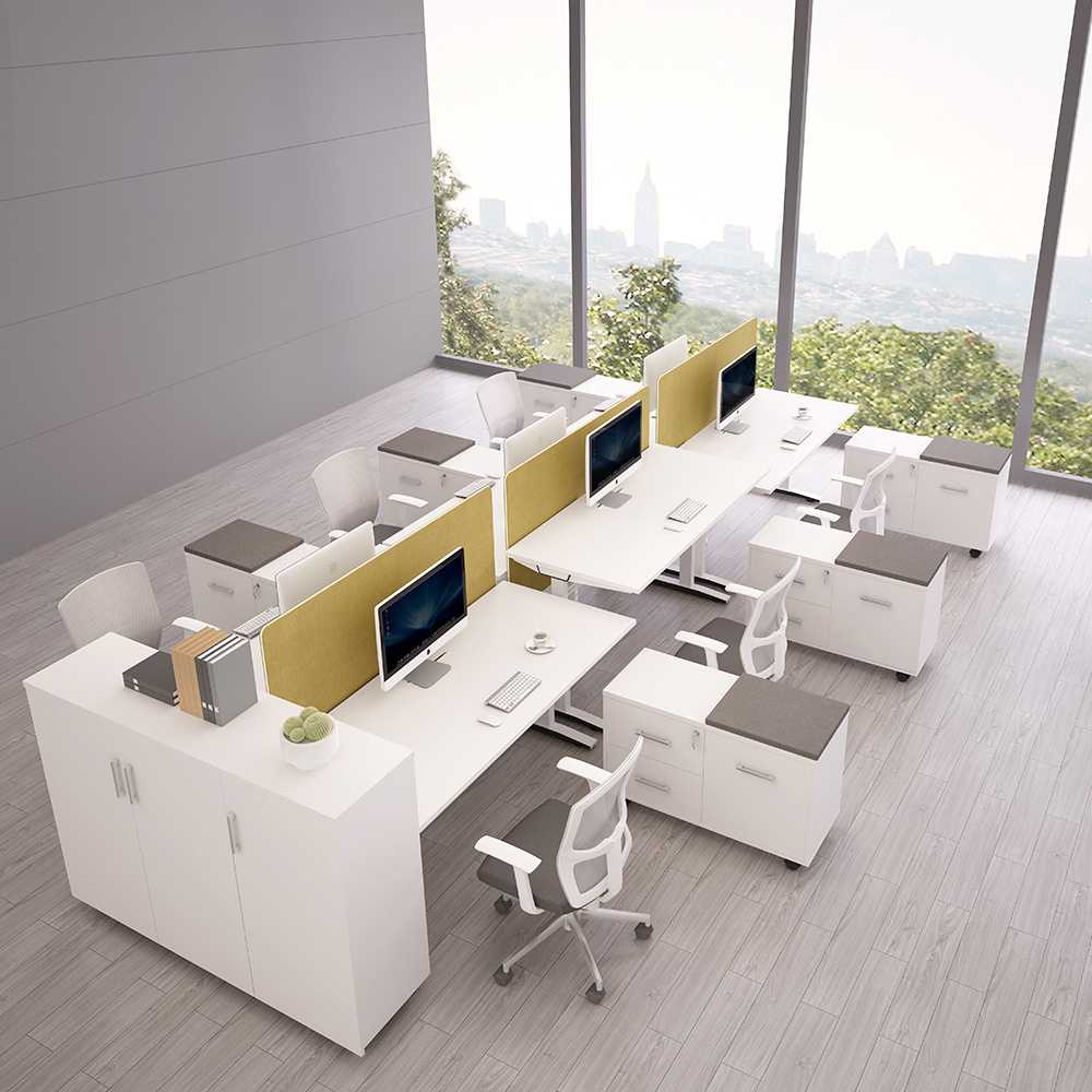 Luxury Office Furniture Studio L Shaped Height Adjustable Workstation Standing Executive Office Desks