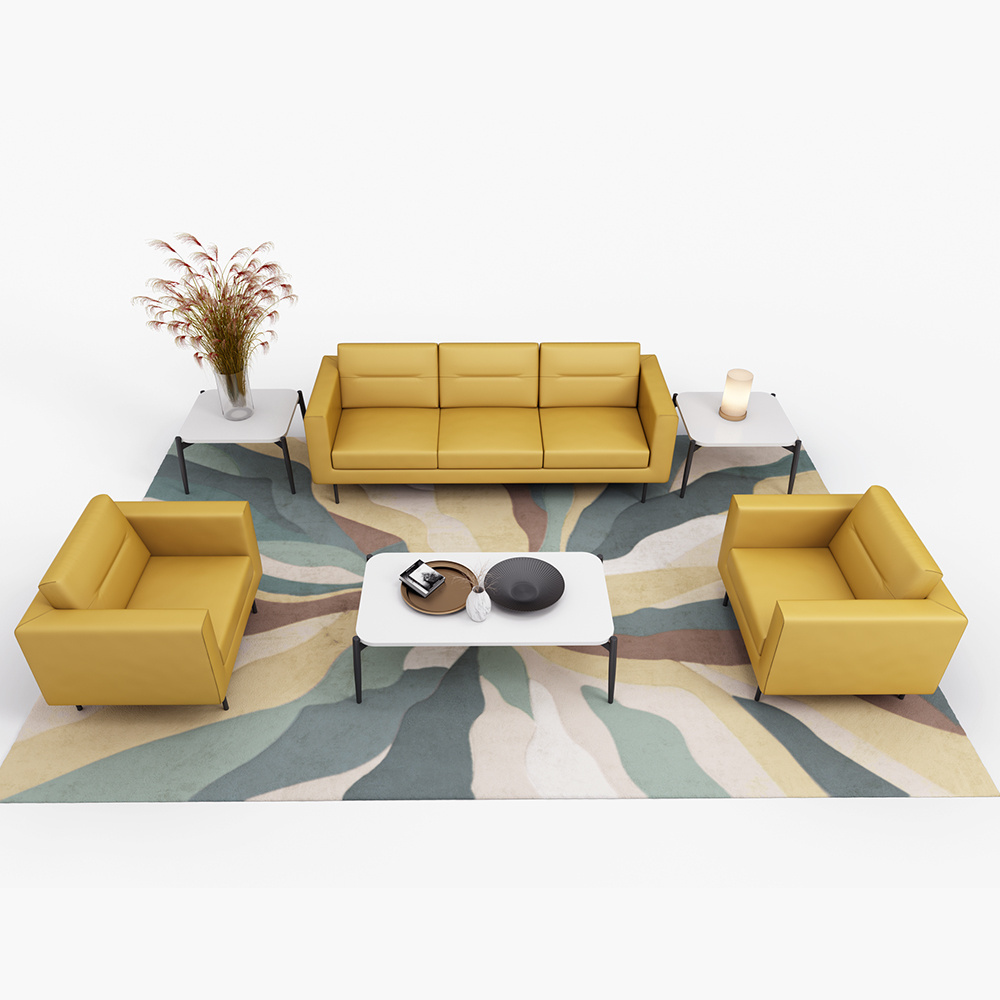 Modern fabric cover wooden leg high density foam sofa living room reclining latest corner sofa set furniture