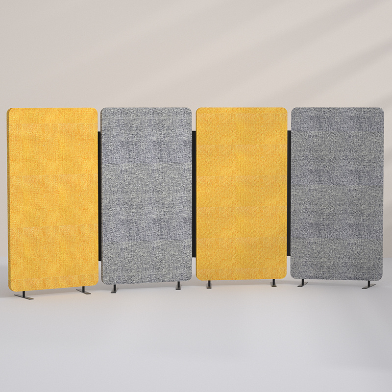 Customized 100% Polyester Fiber Acoustic Folding Screen Divider Sound Absorb Movable Office Partition