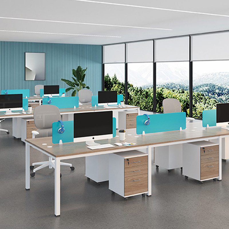 Factory Wholesale 4 Person Open Office Workstation Wooden Desk Call Center Office Cubicle