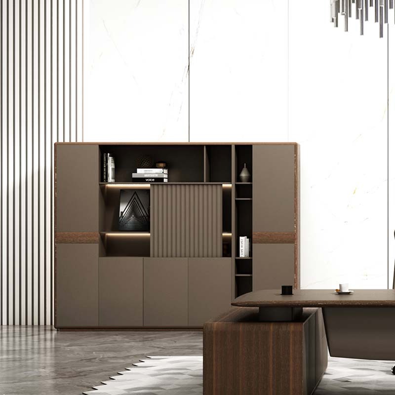 Big Storage High Filing Cabinet Office Furniture Sliding and Swing Door Wooden Office File Cabinet