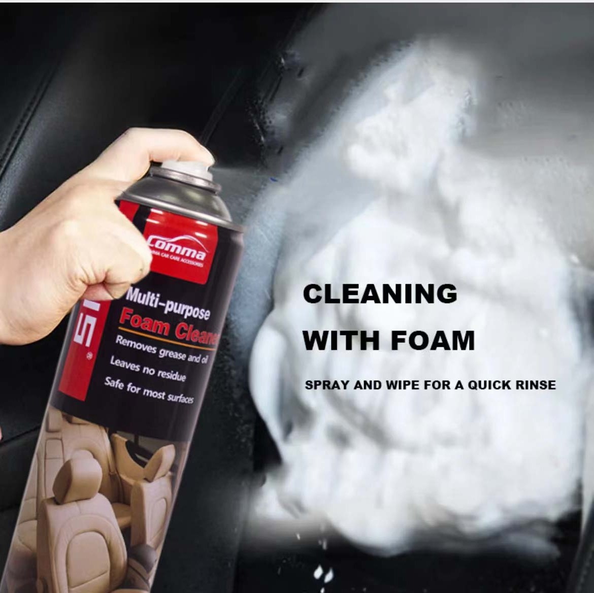 Car Interior Care Multi Purpose Auto Spray Foam Cleaner with Brush OEM Factory   Wholesale all purpose cleaner kit