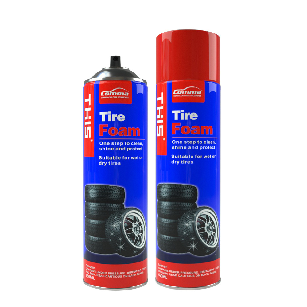 China Car Tire Cleaning Products Suppliers Long-Lasting high gloss polish shine protect clean foam spray tire shine