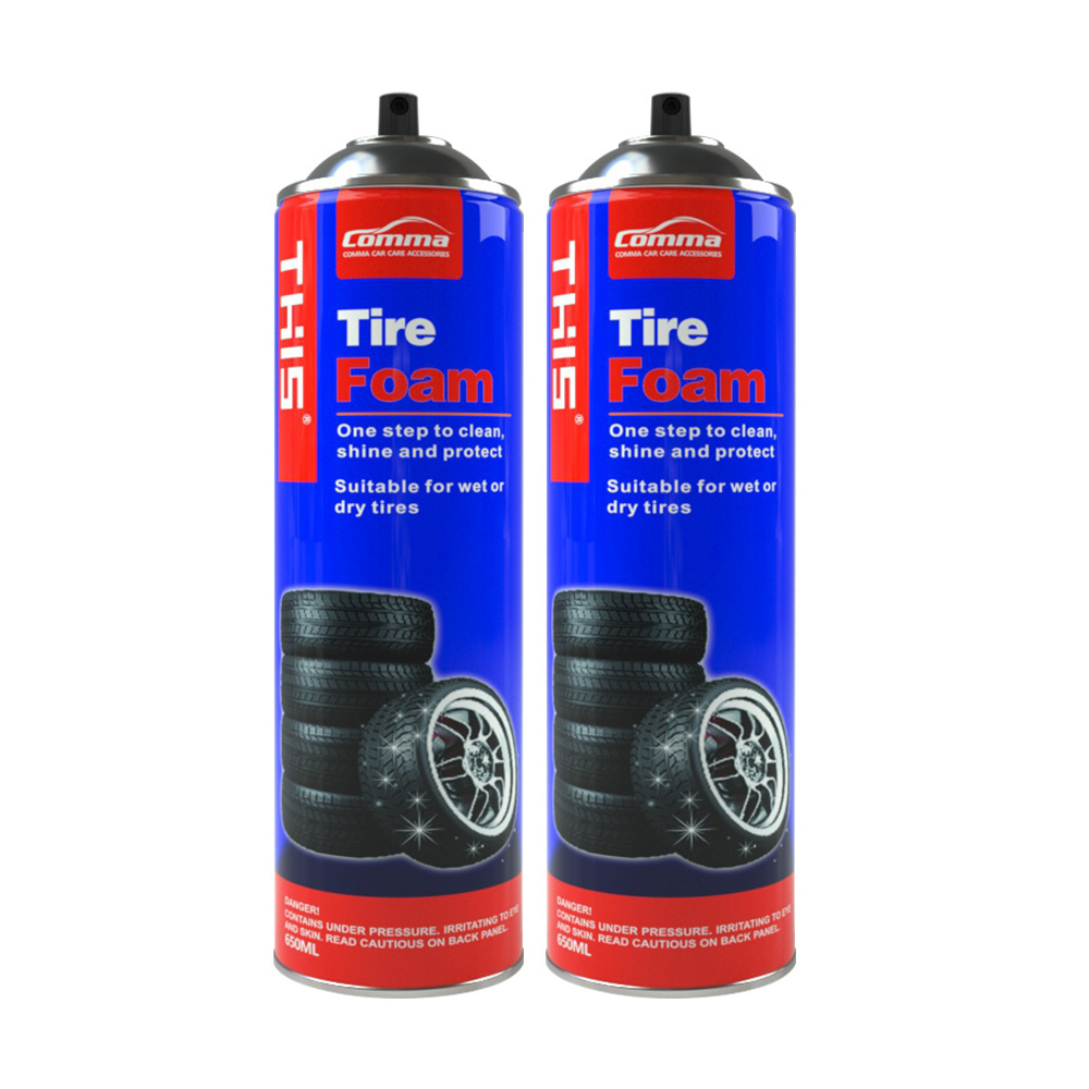 China Car Tire Cleaning Products Suppliers Long-Lasting high gloss polish shine protect clean foam spray tire shine