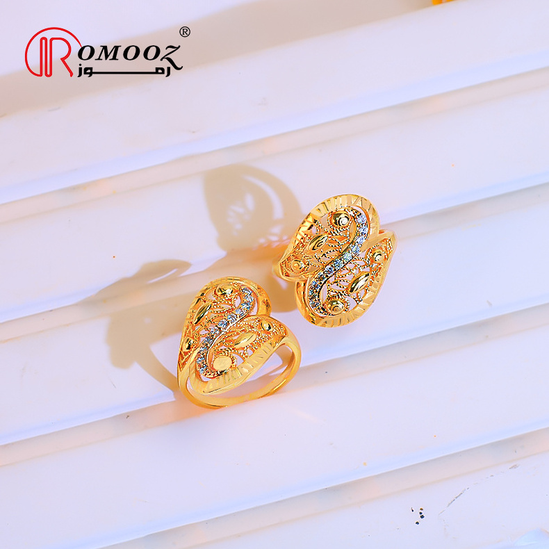 OEM Design 18K Gold Plated Zircon Arabic Jewelry Ring Stone Ring Wedding Jewelry Custom Jewelry Rings