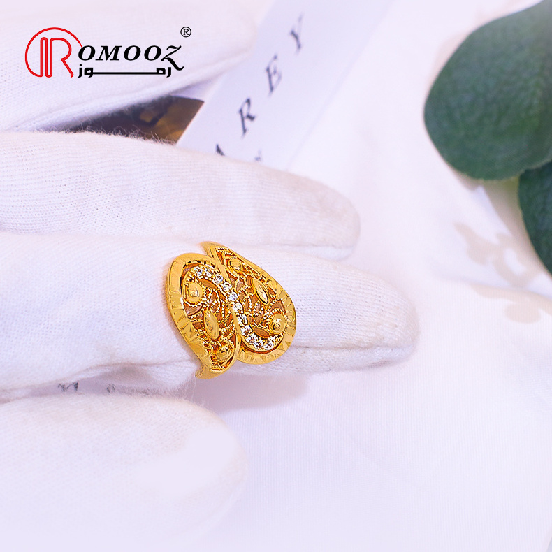 OEM Design 18K Gold Plated Zircon Arabic Jewelry Ring Stone Ring Wedding Jewelry Custom Jewelry Rings