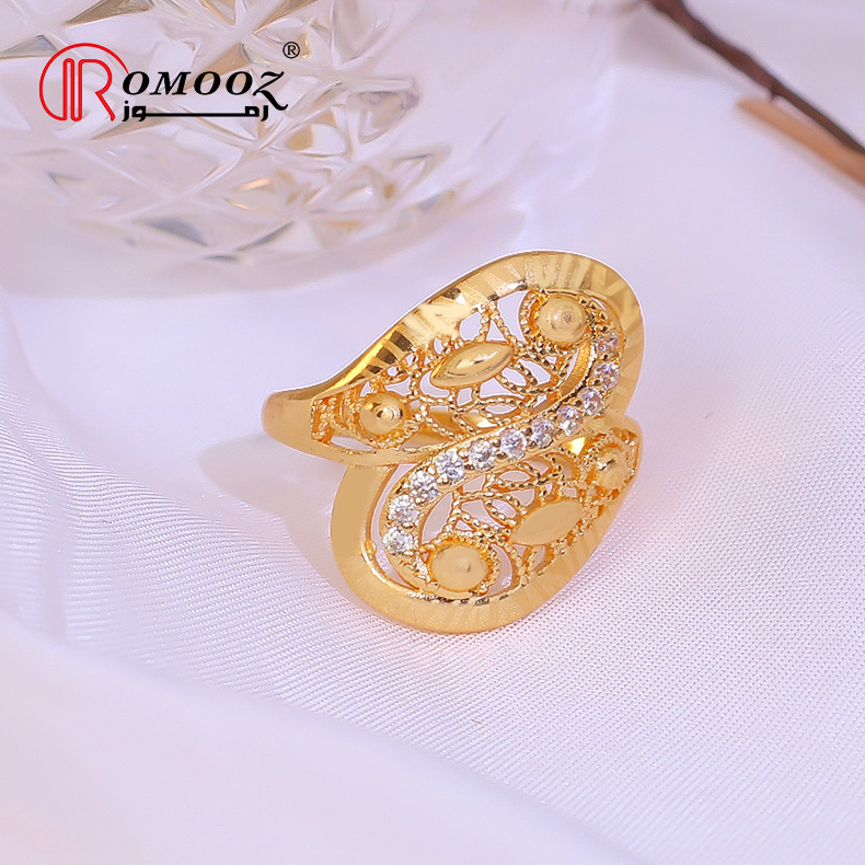 OEM Design 18K Gold Plated Zircon Arabic Jewelry Ring Stone Ring Wedding Jewelry Custom Jewelry Rings