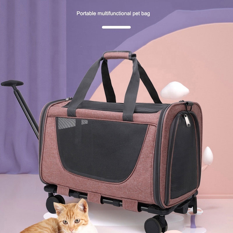 Cat Bag Breathable Cat Bag Going Out Portable Large Capacity Pet Trolley Portable Crossbody Carrying Cat and Dog Backpack