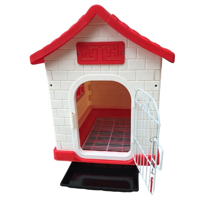 Outdoor Dog Kennel Plastic Dog house with Toilet Waterproof and Removable for Indoor and Outdoor