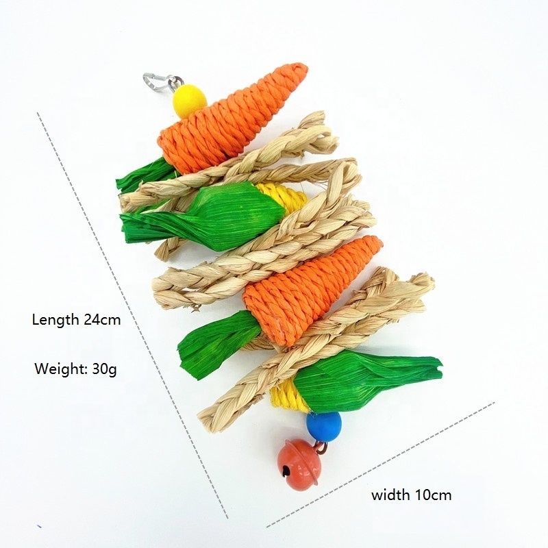 New Model Parrot toy hamster bite toy rabbit teeth string bird wooden rattan bite toy