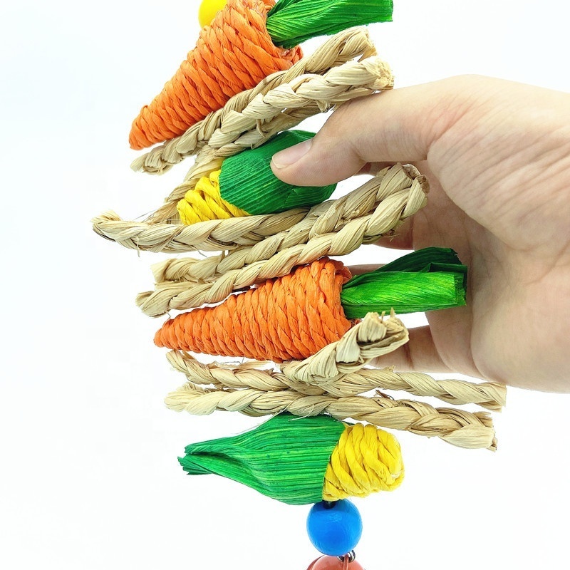 New Model Parrot toy hamster bite toy rabbit teeth string bird wooden rattan bite toy