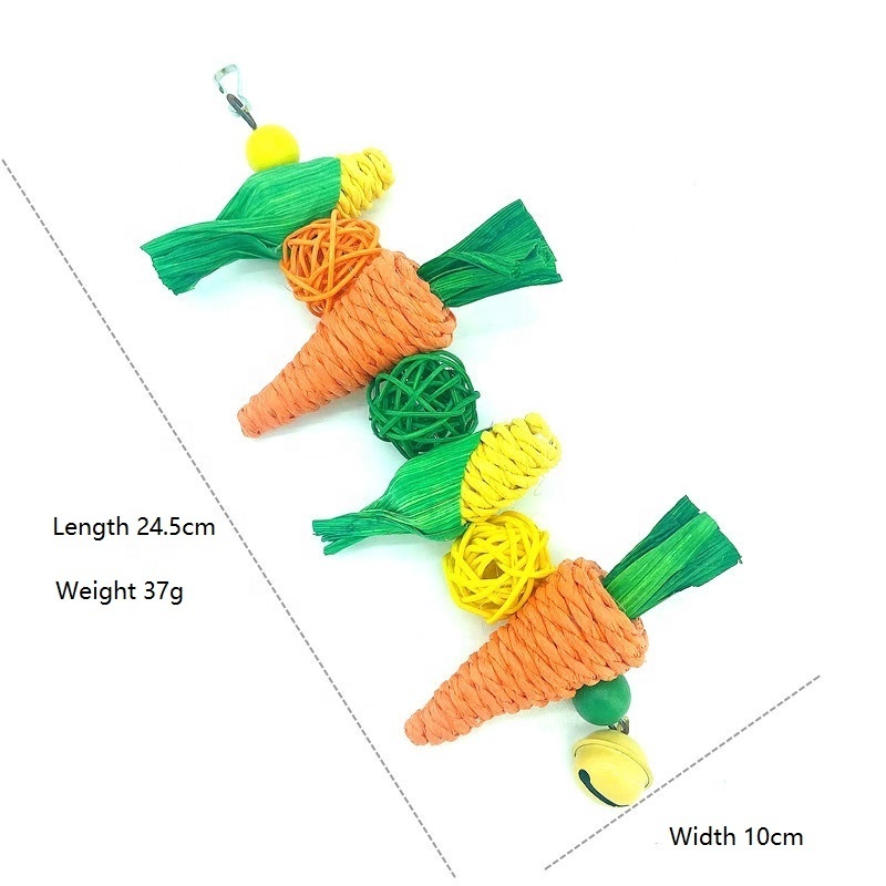 New Model Parrot toy hamster bite toy rabbit teeth string bird wooden rattan bite toy