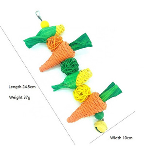 New Model Parrot toy hamster bite toy rabbit teeth string bird wooden rattan bite toy