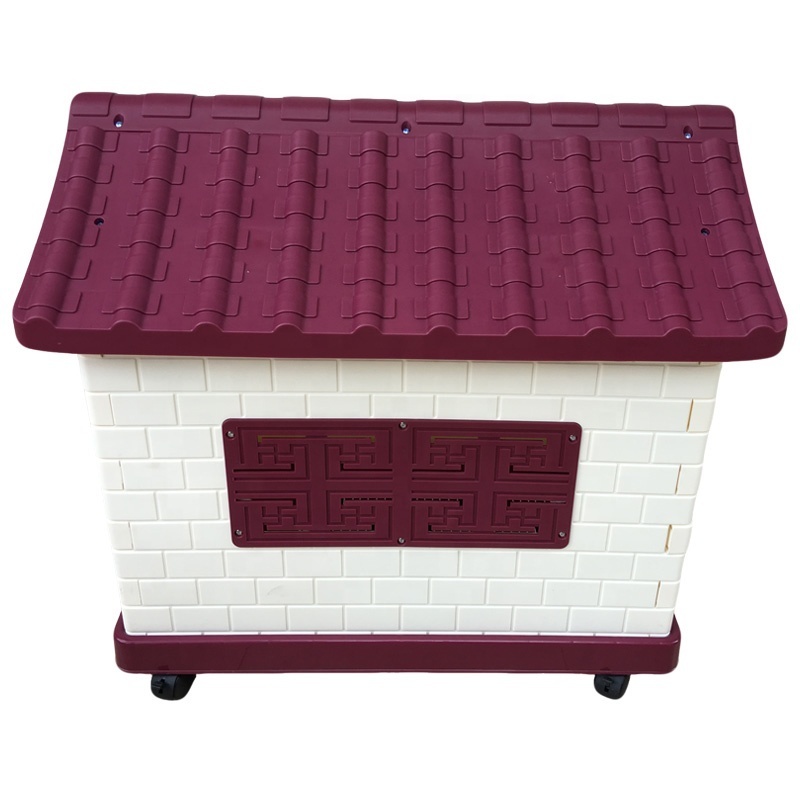 Outdoor Dog Kennel Plastic Dog house with Toilet Waterproof and Removable for Indoor and Outdoor