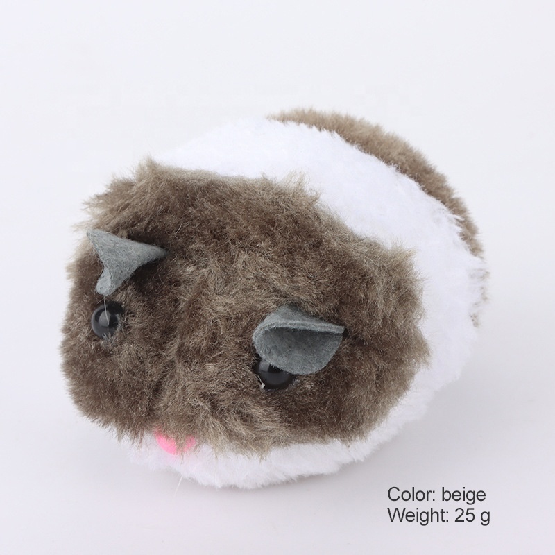 Interactive Cat Toy Self-winding Mouse Vibrating Fat Mouse Plush Cat Toy Pet Toy