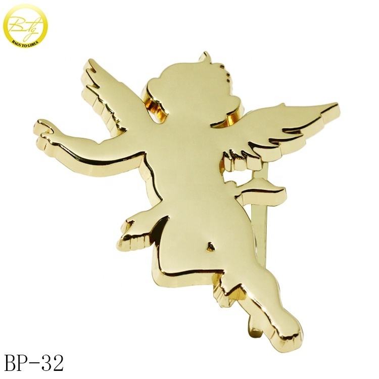 Good polished customized cupid logo buckle design men hardware western luxury belt buckles for straps