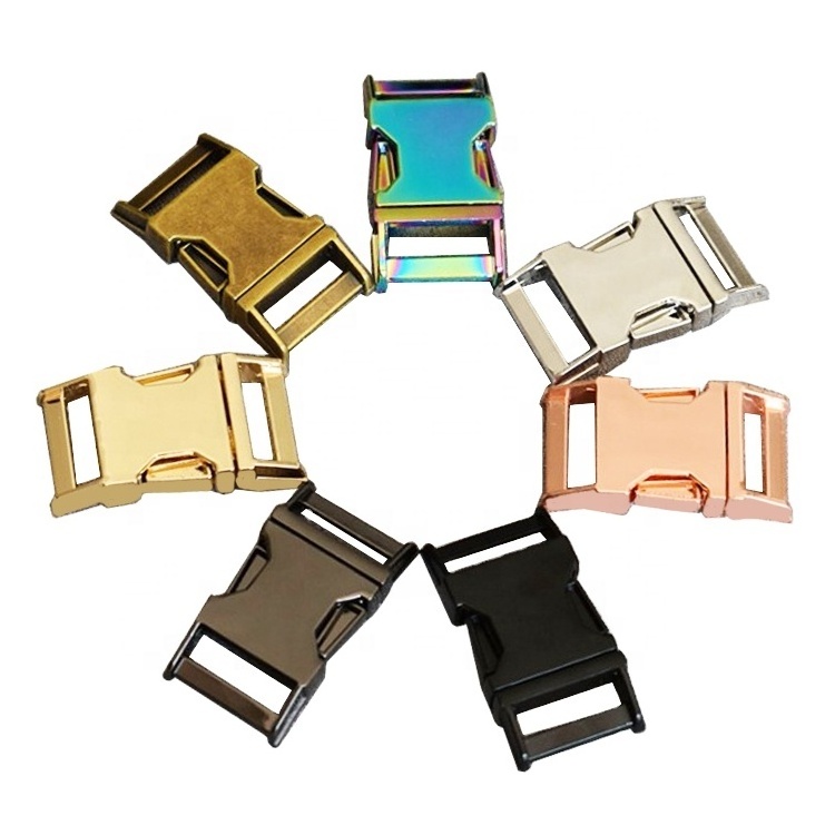 Wholesale multicolor bags release buckle logo blanks alloy quick side adjustable buckles for dog collars