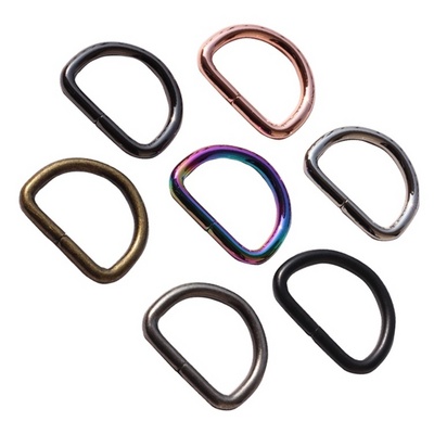 Handbag hardware fittings wholesale multicolor d ring making alloy logos loop d buckles for garment