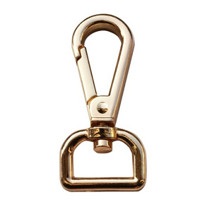 High end golden metal D ring clips hook decorate spring snap hook for leather bags