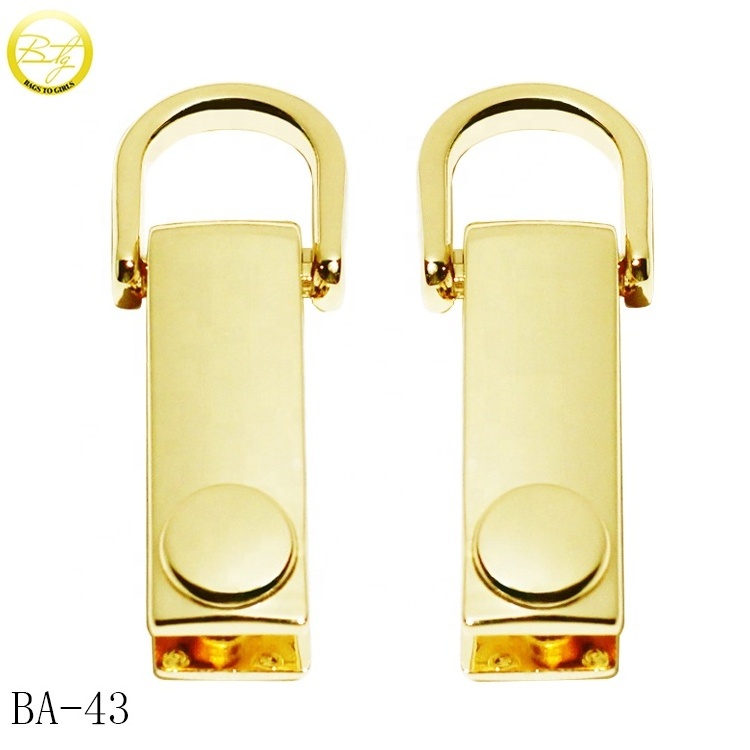 Good quality bags one set hardware wholesale purse gold lock fitting end clips connector handle for suitcase