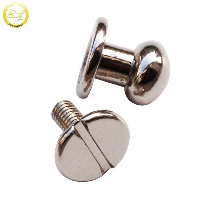 Handbag metal fittings gold plated various Chicago screws nail buckles with screw rivet for bags