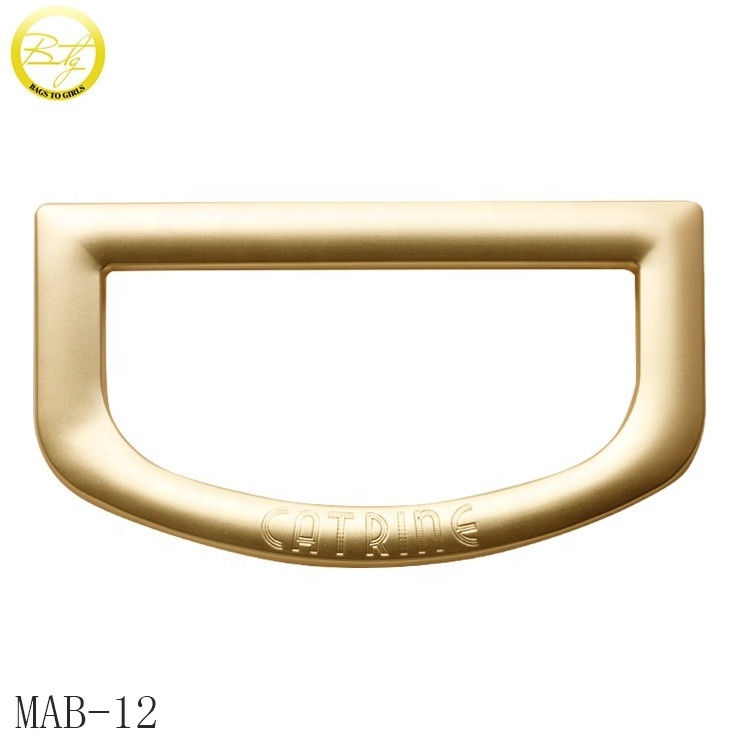 Fashion steel purse frame clutch accessory gold plated handbag clips handle hardware for lady wallet