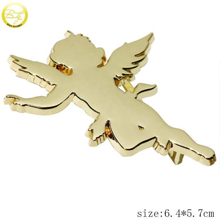 Good polished customized cupid logo buckle design men hardware western luxury belt buckles for straps