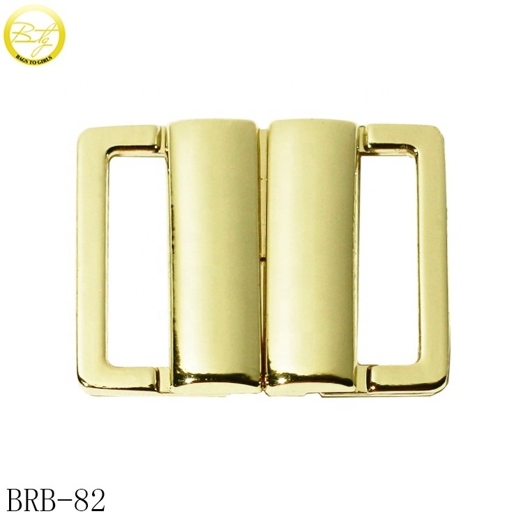 Shoes hardware custom engraving logo gold buckle zinc alloy swimwear buckle strap adjust wholesale