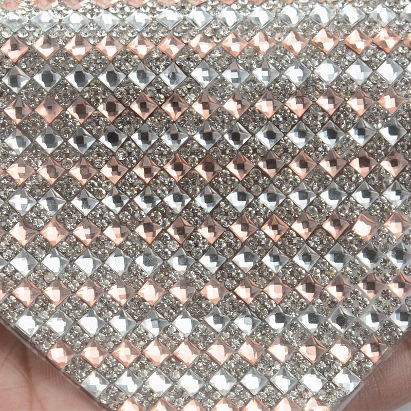 A02 Wholesale custom hot fix iron glue hotfix self adhesive bling crystal rhinestone sheet for fabric