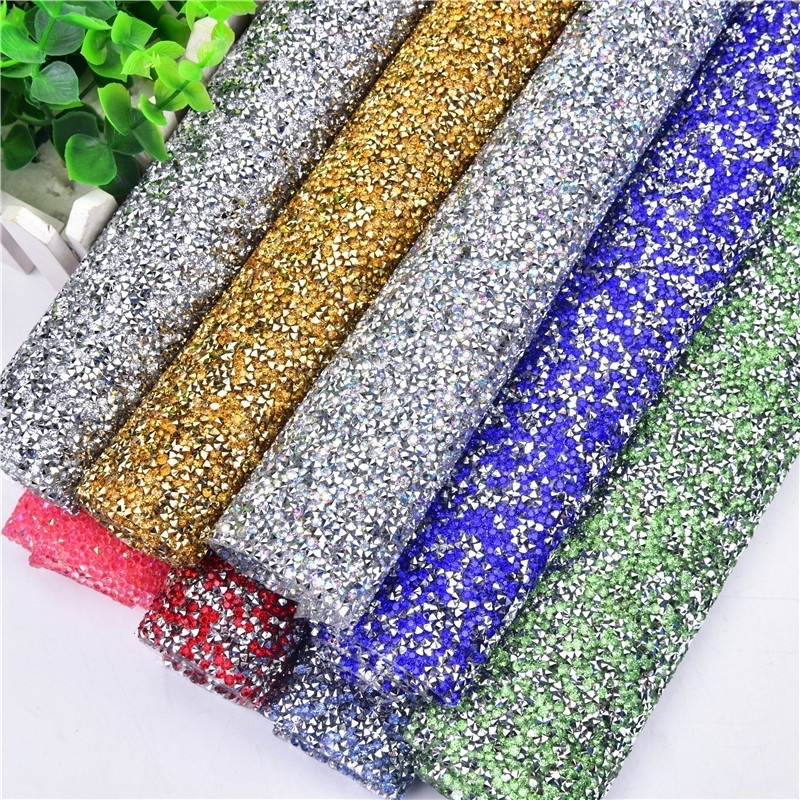 A04 wholesale hot fix bling self adhesive rhinestones clear glass rhinestone crystal sheet