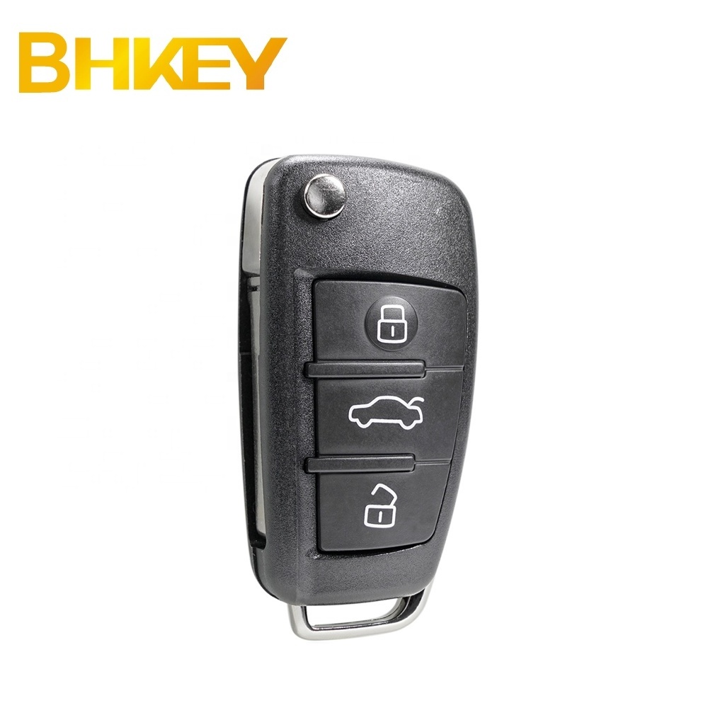 For Audi A3 S3 A4 A4 TT 3 Buttons Flip Remote Car Key 315Mhz/433Mhz ID48 Chip 8P0837220