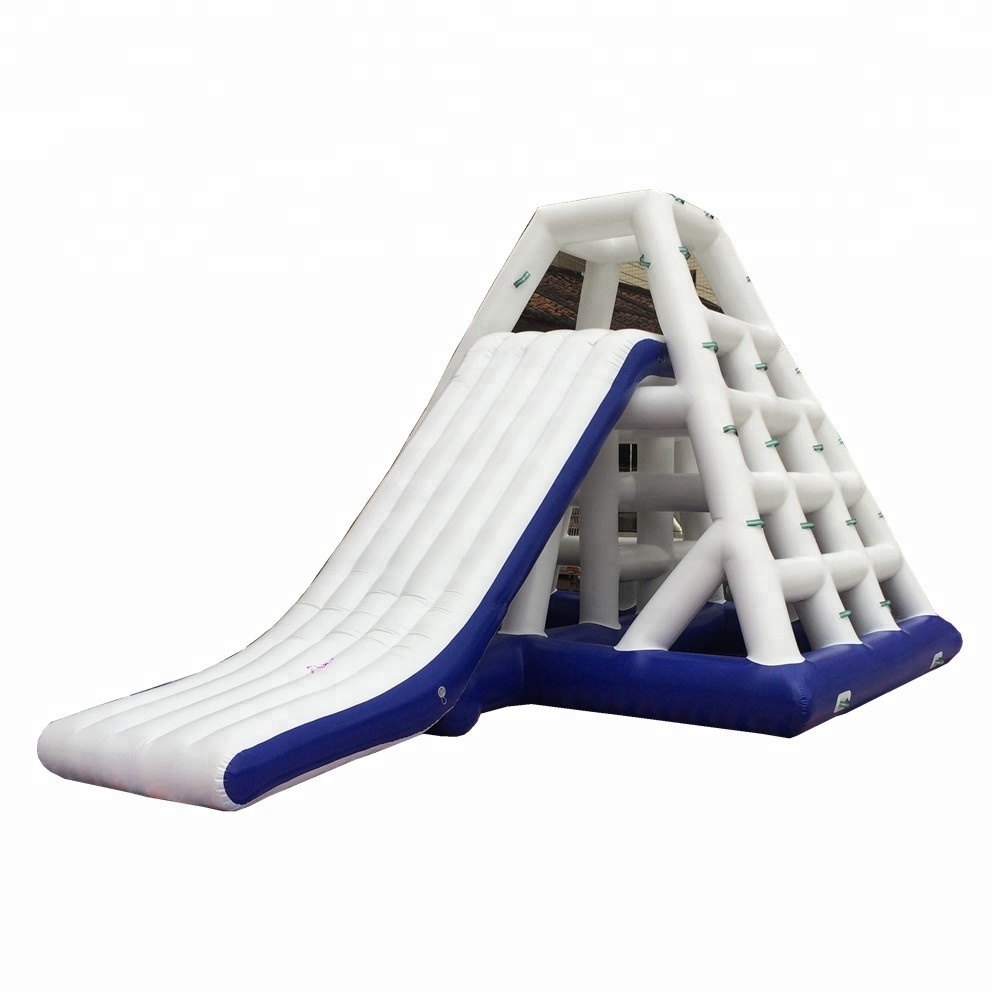 Cheap inflatable water slide pool pyramid rock climbing water toys for sale