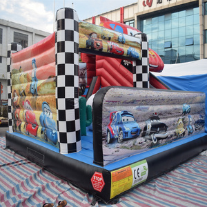 New design! Car theme mini inflatable bouncer with slide castle for kids