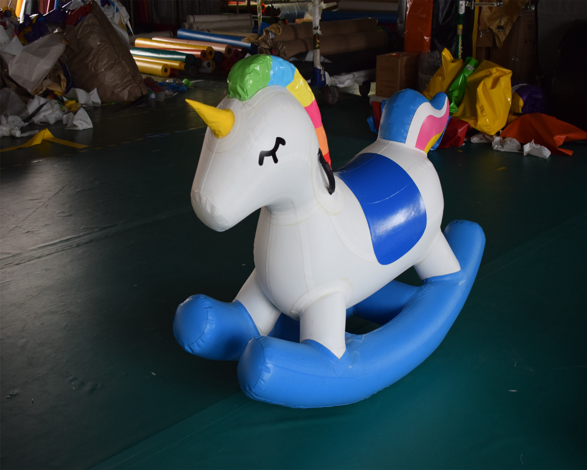 Popular style inflatable rocking horse toy animal riding game for kids