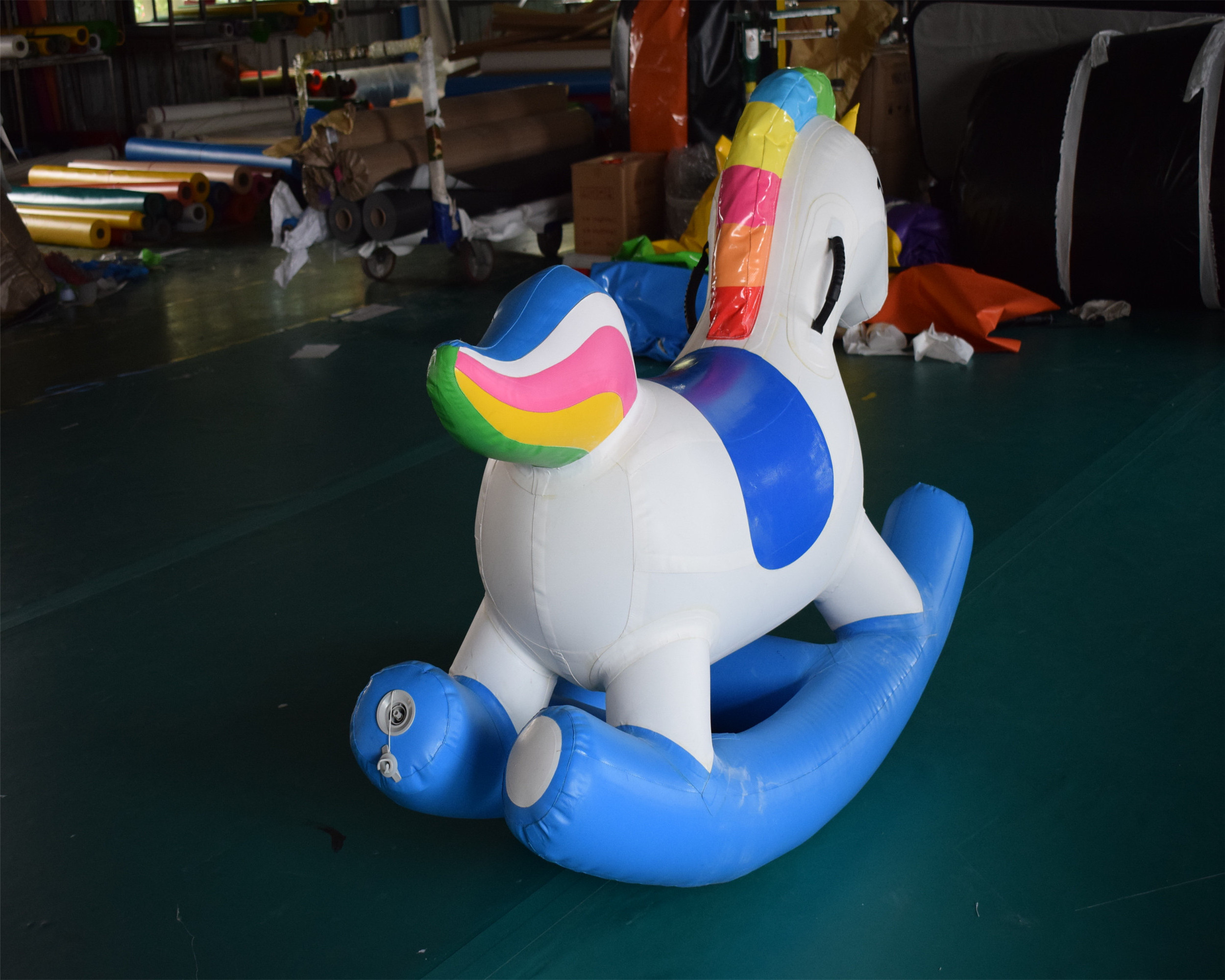 Popular style inflatable rocking horse toy animal riding game for kids